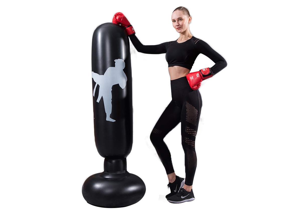 Saco de Boxeo Inflable Vertical de PVC para Entrenamiento CUICH (Negro Ko)