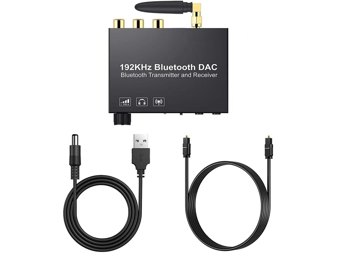 Convertidor De Audio Bluetooth De 192 Khz 5.0 Coaxial A Fibra Óptica