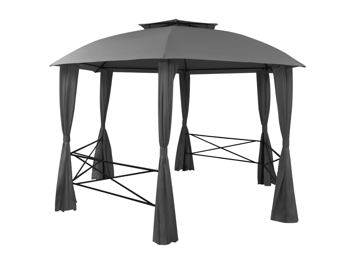 Tienda de jardín hexagonal con cortinas 360x265 cm