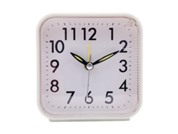 Reloj Despertador Analógico Pequeño Y Silencioso Con Función De Repetición Y Luz, Funciona Con Pilas, Ideal Para Viajes Y Para Colocar Sobre Una Mesa, Color Blanco.