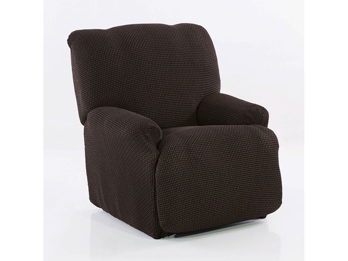 Maxifundas | Funda De Sillón Relax Relive | Modelo Pies Juntos | Color Marron | Alta Elasticidad Y Tacto Suave | Hecho En España.