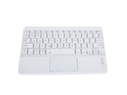 Teclado Inalámbrico Bluetooth (táctil Ultra Delgado) Blanco 9 Pulgadas De Aleación De Aluminio Universal Para Win/ios/android Diseño De Interruptor De Tijera Teclado Portátil