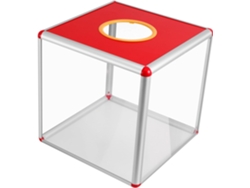 Caja De Donaciones Roja Transparente, Urna Para Votación De Recaudación De Fondos, Caja Cuadrada Multifuncional De Aluminio Macizo.
