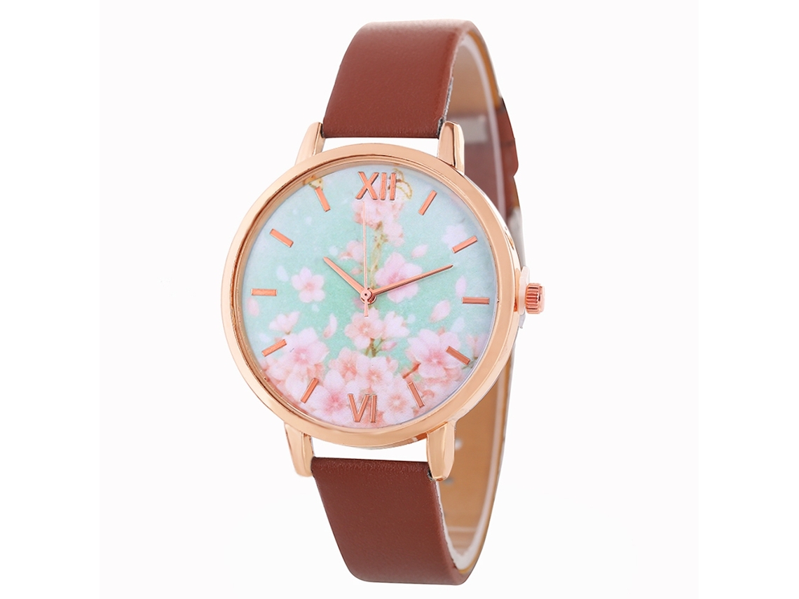 Reloj De Pulsera Casual Para Mujer Zhoulianfa De Piel Sintética Con Movimiento De Cuarzo, Color Café.