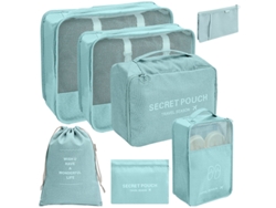 Conjunto De Bolsas Organizadoras Para Malas, Pacote Com 7 Chrui (azul Lago)