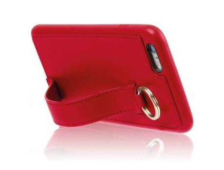 Funda con Cordón Anillo Elegante para iPhone 6 Plus MUVIT Piel Rojo
