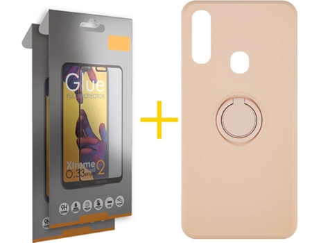 Carcasa + 2 Protectores de Pantalla para Samsung Galaxy A20e SKYHE Rosa Pastel