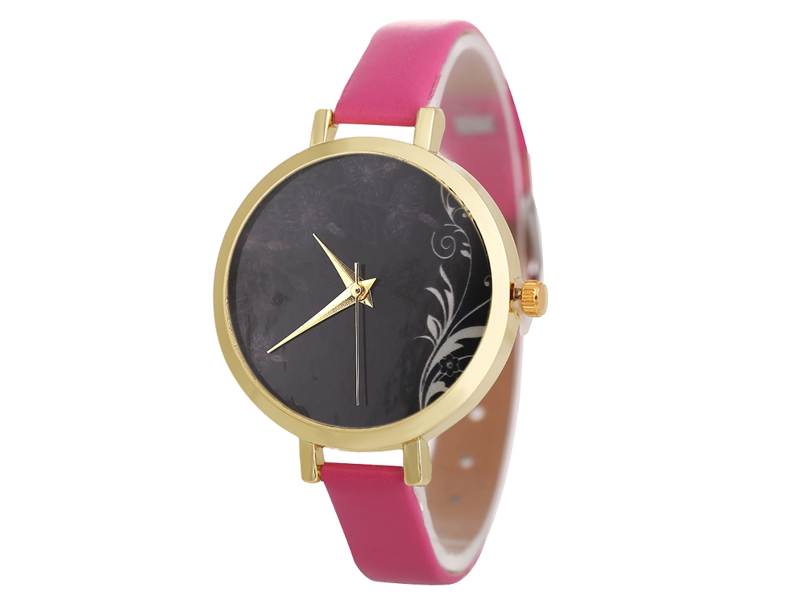 Relógio feminino Alliage Quartz Pulse com pulseira delicada (Ouro Rosa Preto)