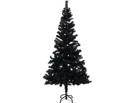 vidaXL Árbol de Navidad artificial con soporte negro PVC 150 cm