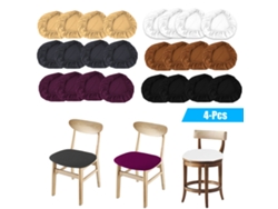 4 Piezas de Fundas para Sillas de Spandex Elástico, Protectores para Sillas de Comedor y Cocina, Ajustables, para Sillas Redondas y Cuadradas NEVEANCE