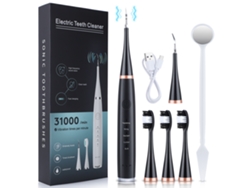 (negro) Kit De Limpieza Dental Eléctrico Ultrasónico, Elimina La Placa Dental, Las Manchas De Tabaco Y El Sarro.