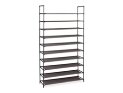Sistema De Sapateira Relaxdays Xxl, 10 Níveis, Para 50 Pares De Sapatos, Estante Hbt 176,5x99x29,5 Cm, Castanho