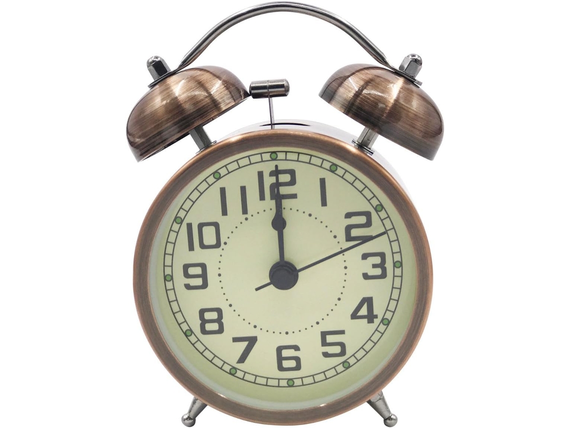 MEOIRUERY Despertador Analógico Silencioso con Estilo Retro, Reloj de Cuarto sin Tictac, Luz Nocturna, Números Arábigos, 3 Pulgadas, Funciona con Batería