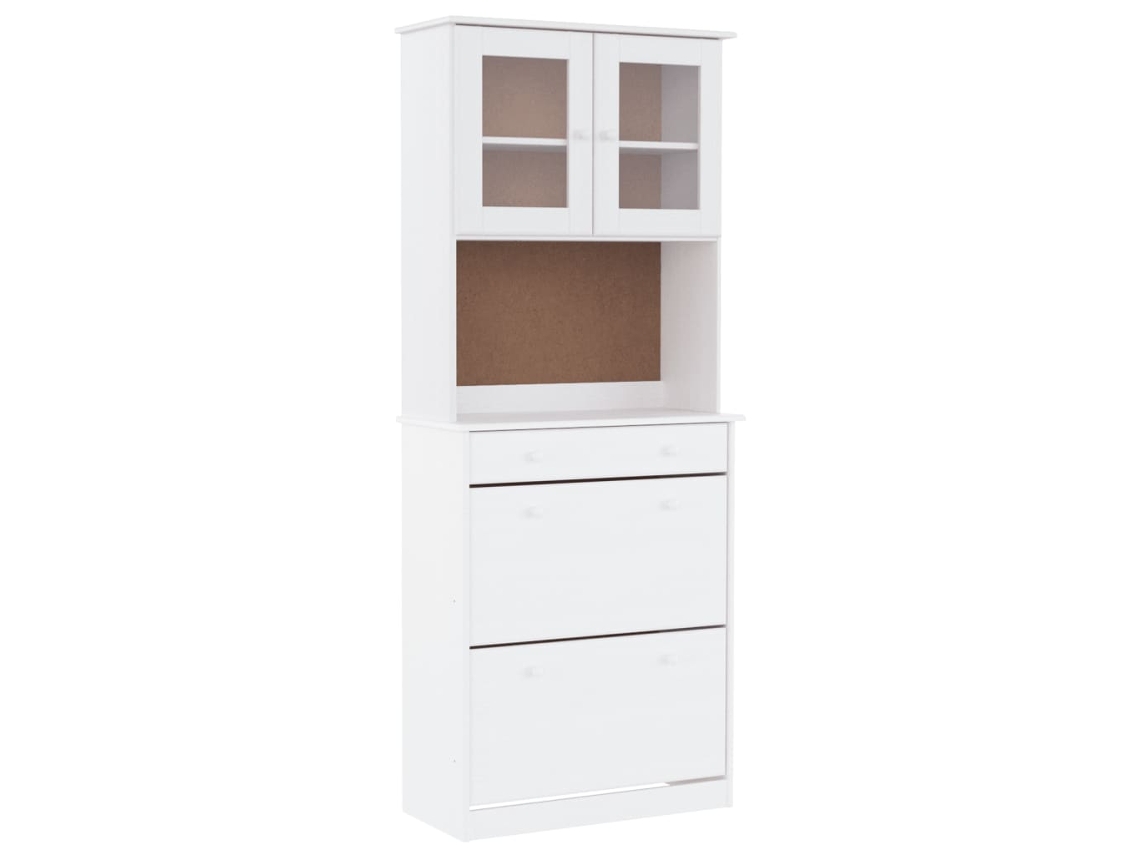 Maison Exclusive - Aparador Alto Alta Madera Maciza De Pino Blanco 77x35x188 Cm