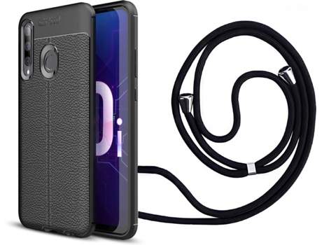 Funda Huawei P smart+ 2019 Rugged Leather con Collar Negro