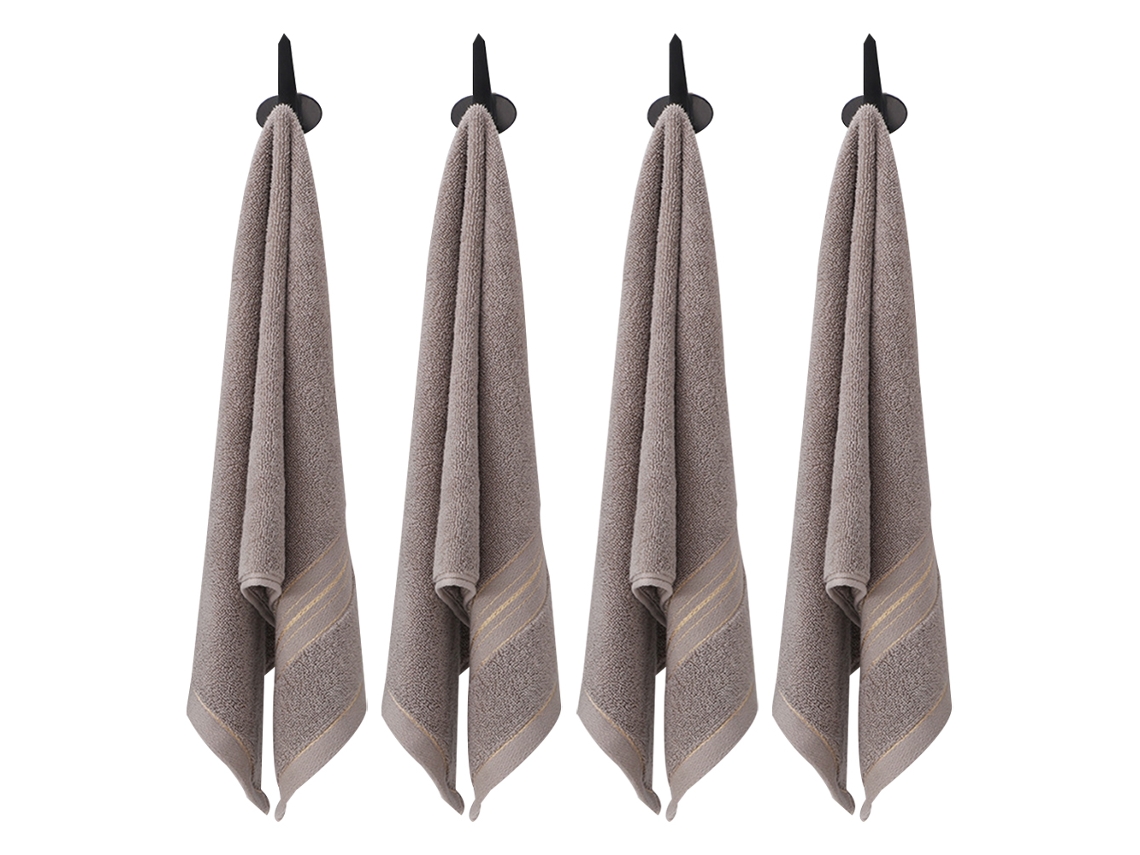 Juego de toallas Kofihety baño secado rápido algodón gris (34x73 cm)