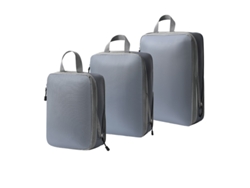 Bolsa de almacenamiento de compresión, juego de 3 piezas, bolsa de almacenamiento de viaje ligera, color gris Siurn
