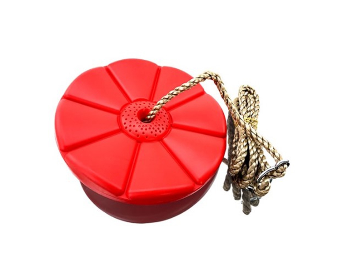 Columpio De Disco De Plástico Resistente Con Cuerda De Pe Para Juguetes De Exterior Infantiles - Rojo