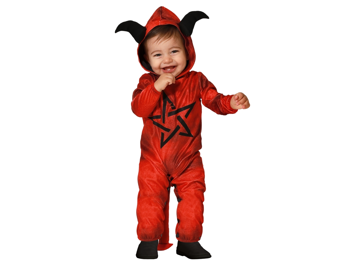 Disfraz Demonio Rojo para bebé niño con capucha 24 meses ATOSA
