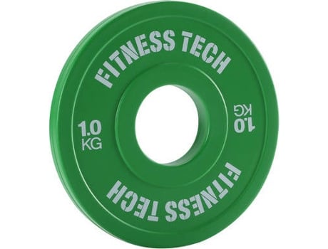 Disco de Musculación FITNESS TECH Plate Fraccionário Verde (1 kg)