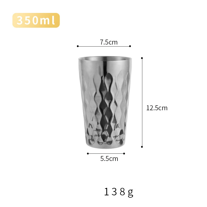 (plata 350 Ml) Taza De Café Con Doble Pared Aislante, Acero Inoxidable 304, Taza De Cerveza