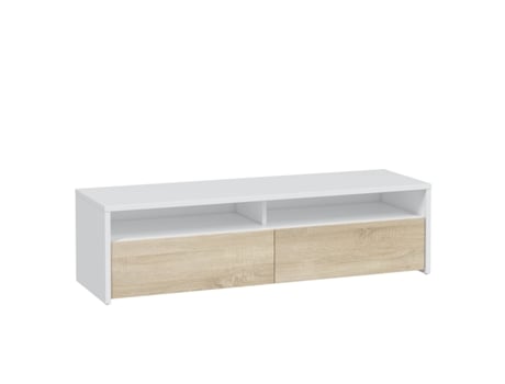 Mueble TV Silva 2 puertas blanco y roble 130 cm Ancho VS VENTA-STOCK