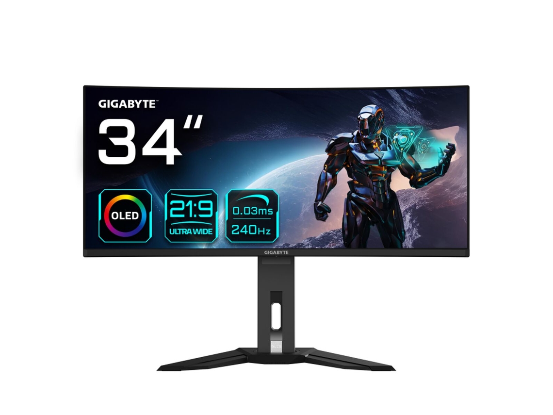 Monitor GIGABYTE MO34WQ2BT (Negro - 34" - Enchufe EU - Flicker free - Wide Quad HD - 0,03 ms)