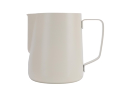 Jarra para espumar leche de 600 ml en acero inoxidable 304, con escala transparente, color blanco