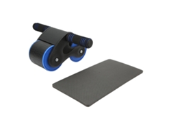 Rodillo Abdominal Doble Redondo, Equipo De Fitness Para Gimnasio En Casa, Antideslizante Con Soporte Para Teléfono Móvil, Negro Y Azul.