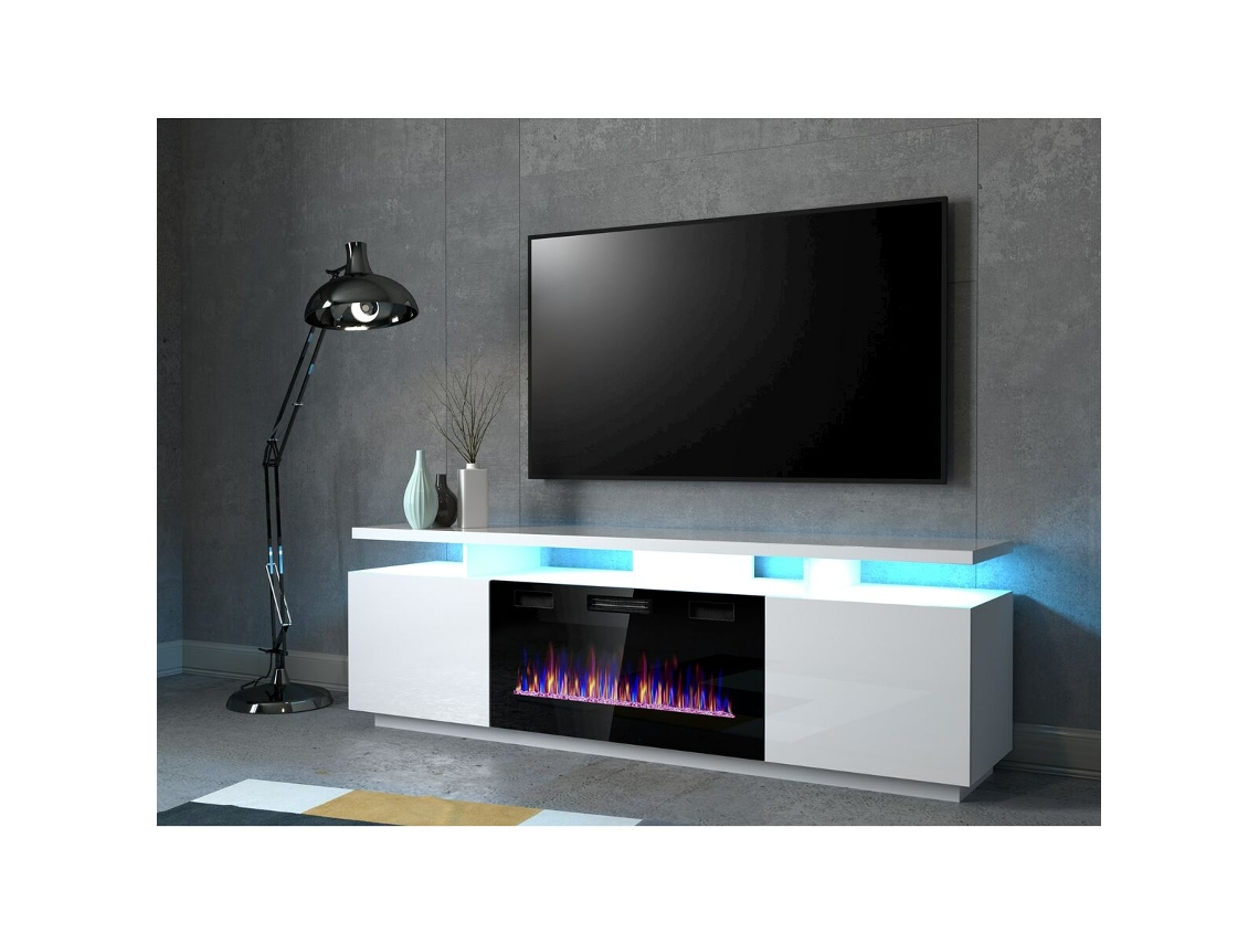 Mueble de TV CAMA MEBLE EVAKOM BI/BI Blanco Madera MDF Aglomerado 180x52x40 cm