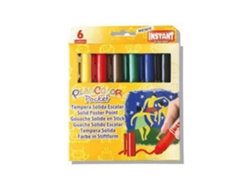 Barra Gouache Sólido Instant Pocket Escolar Caja de 6 Colores Surtidos