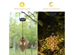 Rebe-lámpara Solar Exterior Colgante Led 0.065w Diseño Olivo Flores Ip65 600mah Para Patio Jardín Balcón