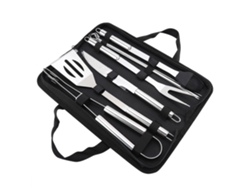 Juego De 9 Utensilios De Acero Inoxidable Para Barbacoa Con Bolsa Oxford.