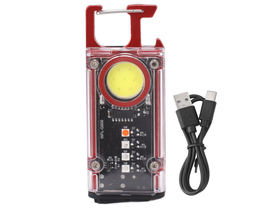 Linterna de trabajo LED COB recargable mini CHABERLU con 800 lúmenes para llavero