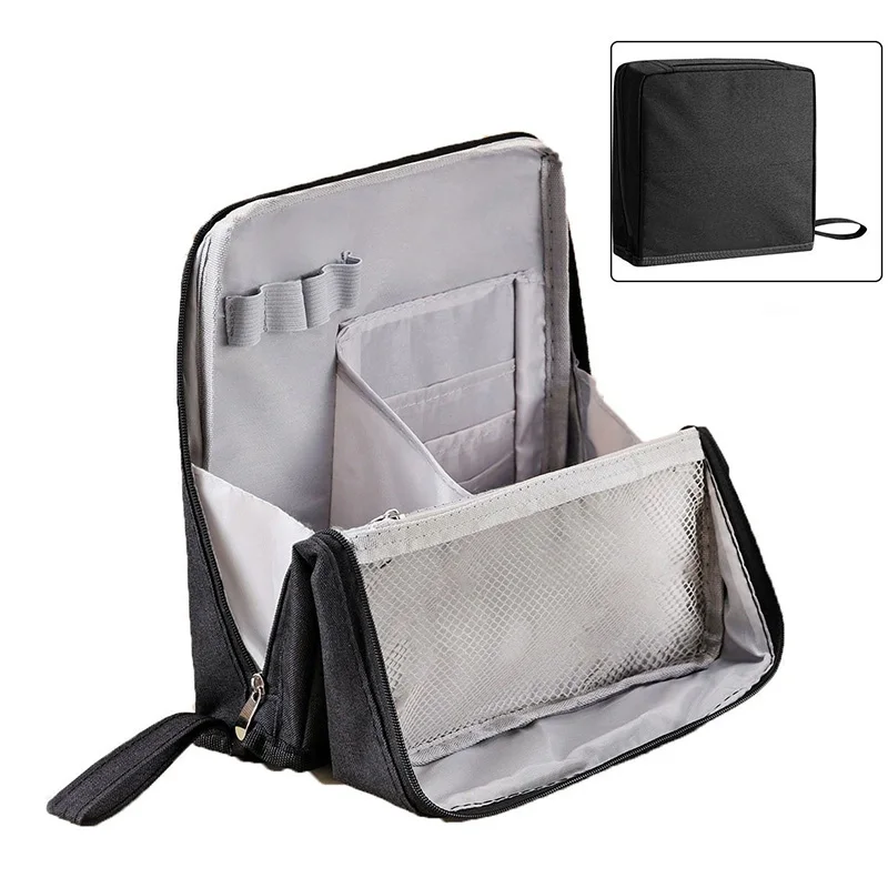 (negro) Bolsa De Maquillaje Portátil De Gran Capacidad, Organizador De Escritorio Vertical