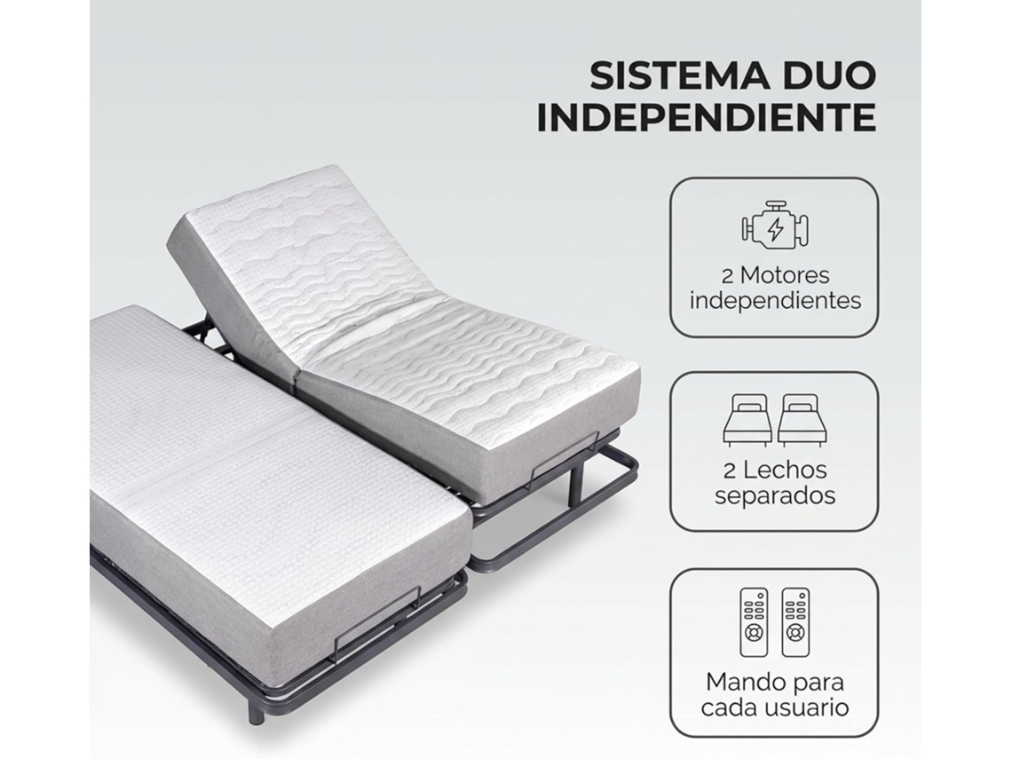 Cama Articulada Eléctrica Matrimonio 2 Lechos Häusbed 150x200 Cm