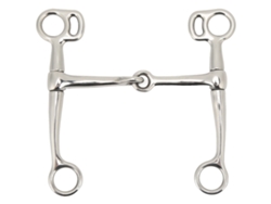Bocado De Entrenamiento Para Caballos De Acero Inoxidable De 125 Mm Con Protectores Laterales Giratorios.