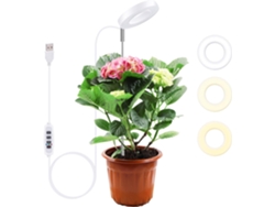 Luz Crecimiento Plantas Led Temporizador 3/9/12h, Altura Ajustable 17-61,5cm, Usb, Bajo Consumo, Uso Interior