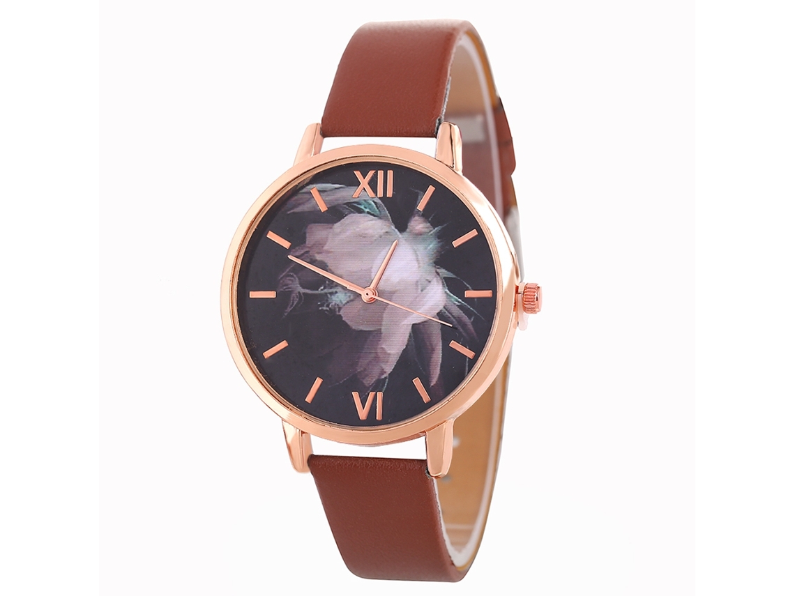 Elegante Reloj De Cuarzo Informal Con Esfera Redonda Blanca Para Mujeres Y Niñas.