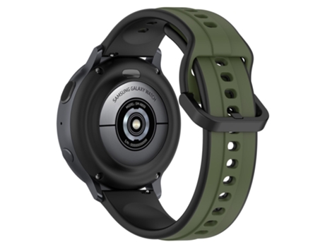 Correa de Silicona dos colores 20mm para Samsung Galaxy Watch Active2 44mm 40mm - verde oscuro/negro