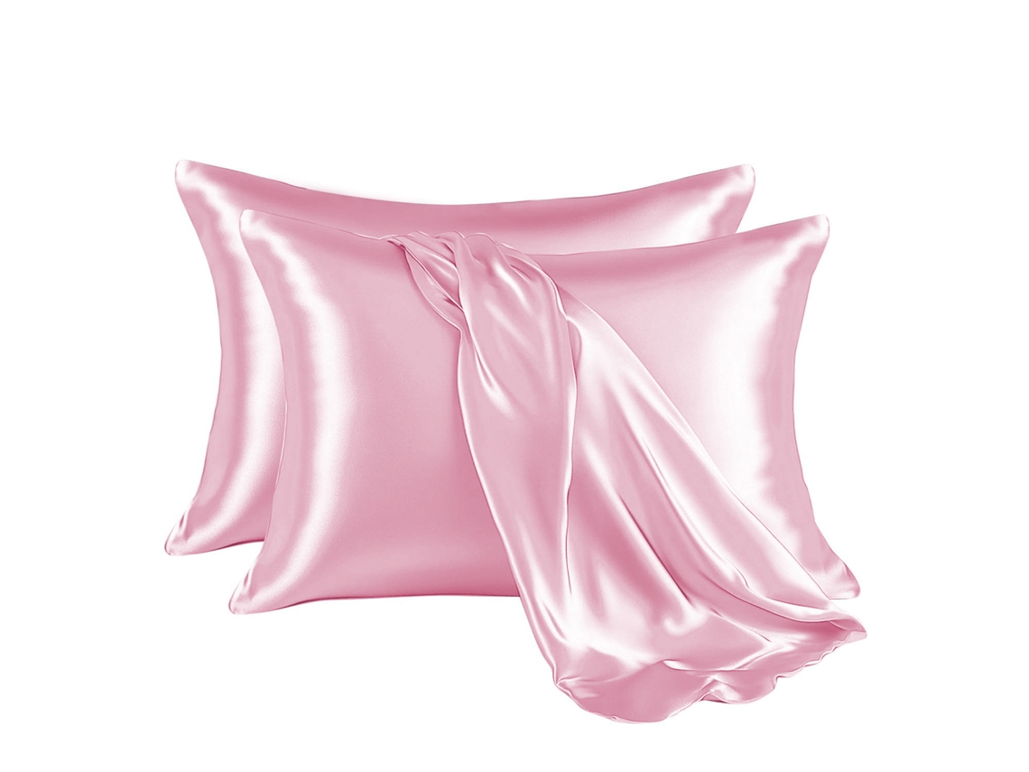 Funda De Almohada De Satén Con Efecto Seda Simulada (rosa, 50 X 76 Cm) Cuich