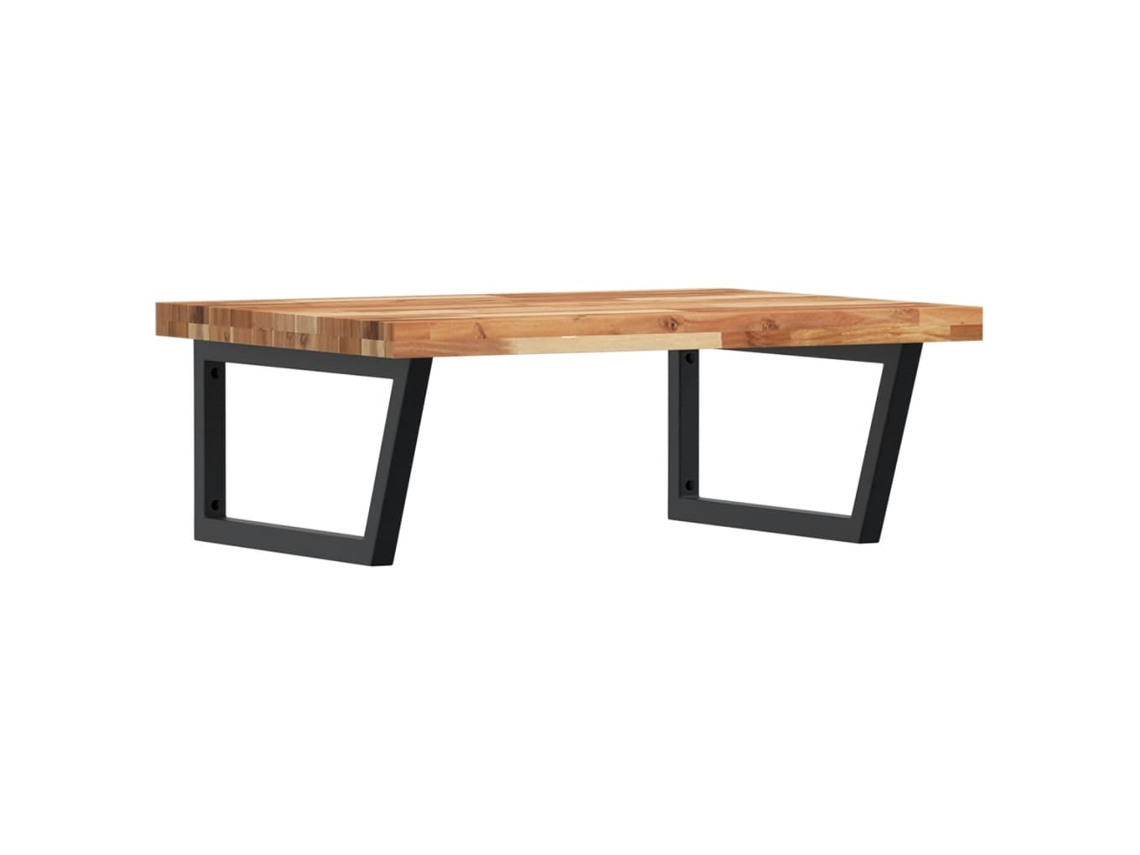 Estante de lavabo de pared acero y VIDAXL madera maciza de acacia