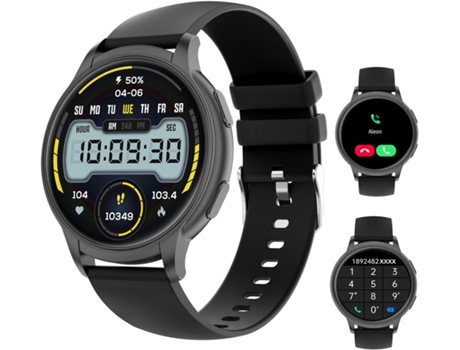 Reloj inteligente BT para responder/marcar llamadas y monitor de sueño, reloj de presión arterial Android, pantalla táctil, calorías quemadas pb y ...
