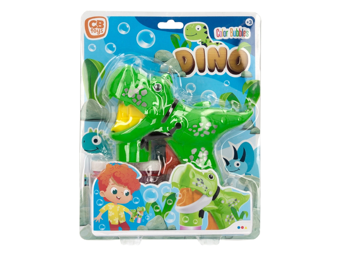 Burbujas de jabón para bebés con pistola de colores Dino