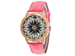 Reloj De Pulsera De Cuarzo Con Correa De Denim Casual Rosa Zhoulianfa