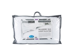 Almohada De Dormir Homescapes Pure Mulberry Blend Pair With Blanco (50x75cm)