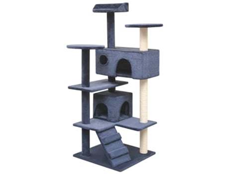 vidaXL Rascador para gatos poste rascador de sisal 125 cm azul oscuro