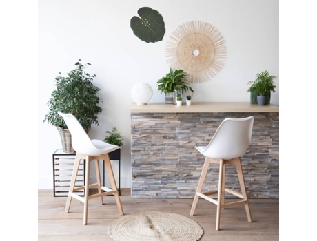 Conjunto de 2 Bancos HAPPY GARDEN Sven (Blanco - Plástico - 46 x 55 x 105 cm)