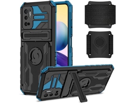 Funda Xiaomi Poco M3 Pro 4G/5G/Redmi Note 10 5G/Redmi Note 10T 5G HFS-HOUSE Kickstand (Azul)