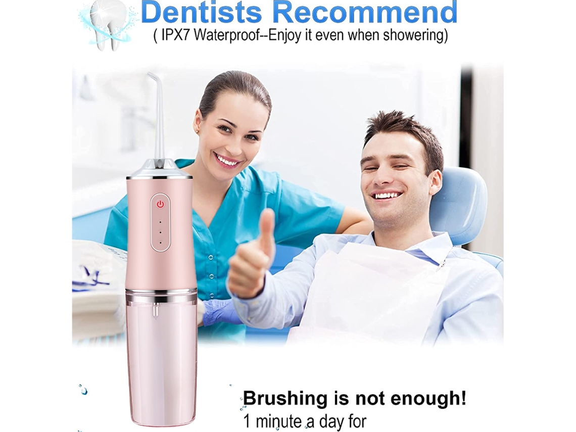 Flosser de agua inalambrico irrigador oral portatil electrico con deposito de agua limpiador de dientes recargable rosa Worten.es